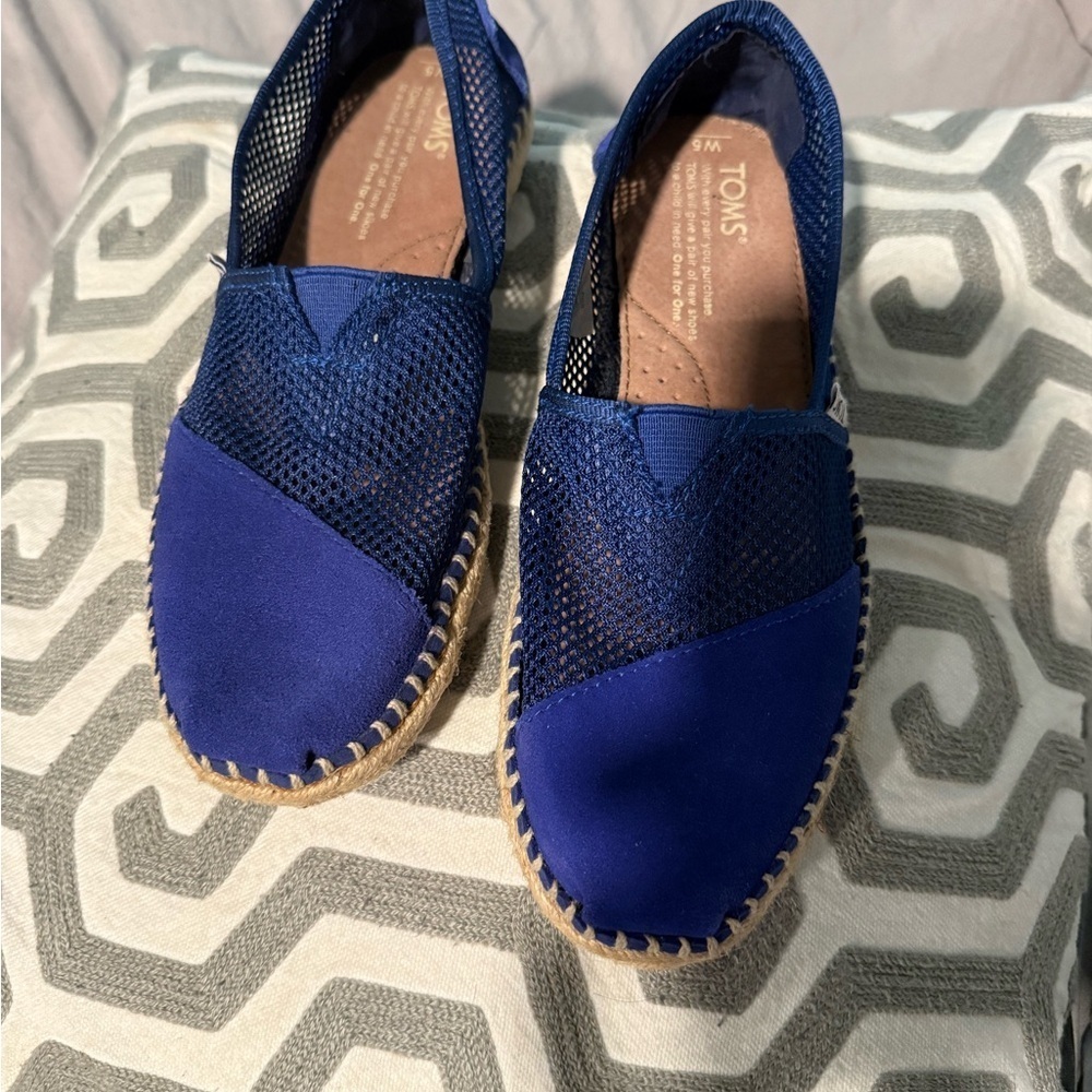 TOMS Royal Blue Mesh Espadrilles